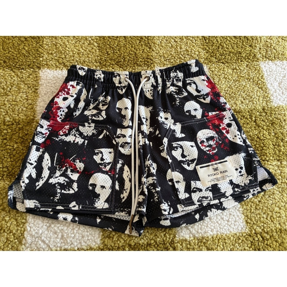 Ryoko Rain Horror Slasher Mesh Basketball Shorts Black White Red Mens Small AS